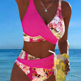 Marta™ | Bikini floral de contraste Roos