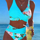 Marta™ | Bikini floral de contraste Roos