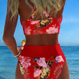 Marta™ | Bikini floral de contraste Roos