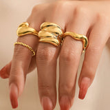 Juego de Anillos de Metal de 4 Piezas