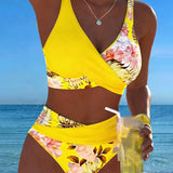Marta™ | Bikini floral de contraste Roos