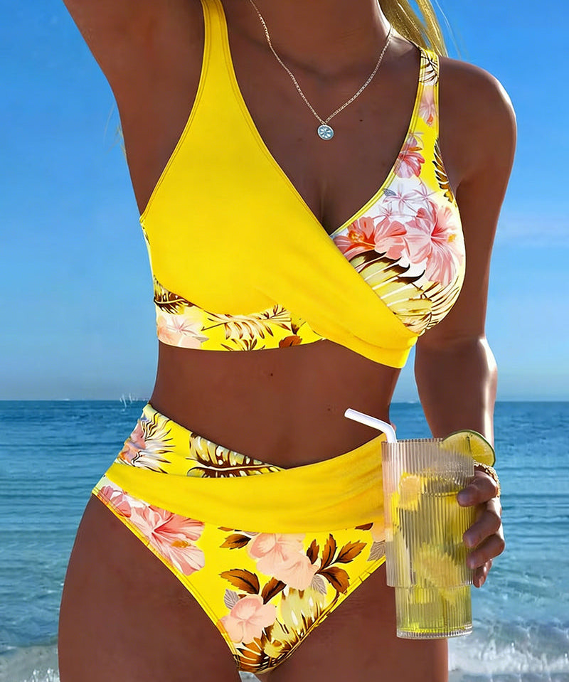 Marta™ | Bikini floral de contraste Roos
