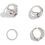 Juego de Anillos de Metal de 4 Piezas