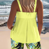 Daphne™ | Shorts de tankini de canalé brillante