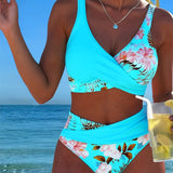 Marta™ | Bikini floral de contraste Roos